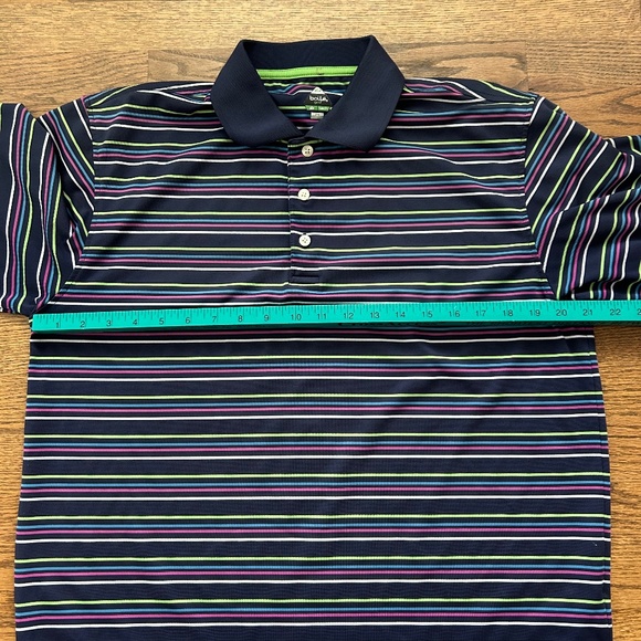 Bolle Golf Shirt Stripe Short Sleeve Button Up Collared - Picture 3 of 7
